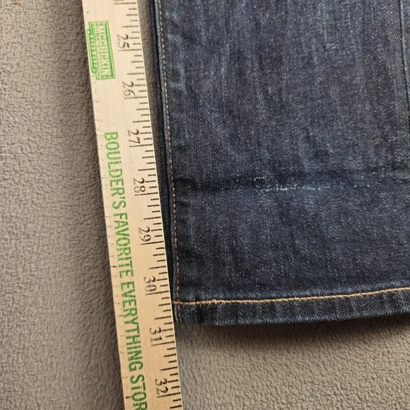 Uniqlo Jeans Mens 30 Dark Wash Selvedge Denim Slim Straight Blue Stretch Zip Fly